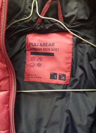 Розовая красивая куртка с капишоном от pull &amp; bear5 фото