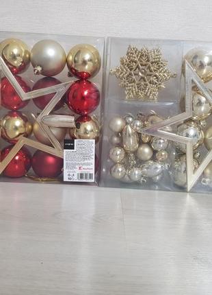 Набір ялинкових іграшок 51шт іграшки на ялинку kaufland