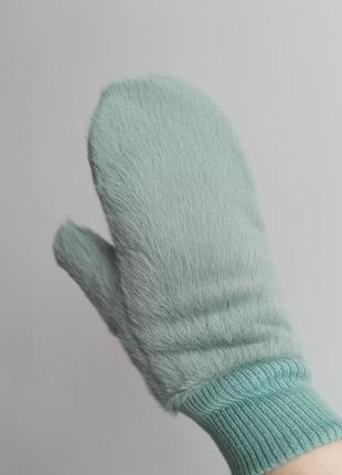 Пухнасті рукавиці варежки