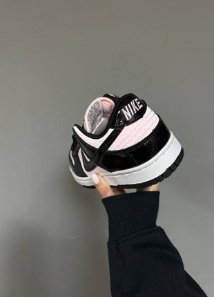 Женские кроссовки розовые с черным nike sb dunk "patent black/pink” premium3 фото