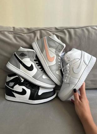 Nike air jordan retro 1 black, white, grey, pink 🔥