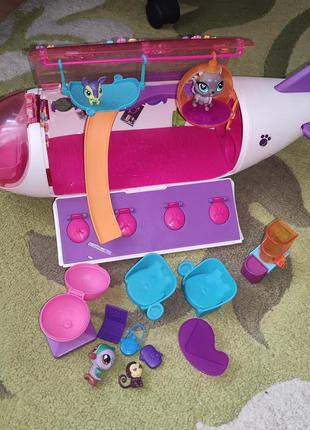 Самолет для животных littlest pet shop pet jet