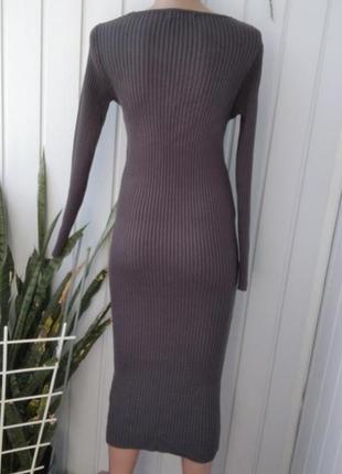 Платье в рубчик на осень4 фото