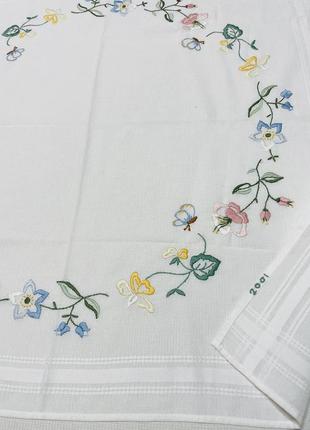 Красивая белая скатерть с вышивкой, 💯хлопок, европейский производитель. качество супер!3 фото