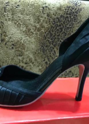 Туфли женские  черные текстиль 40р(7)4 фото