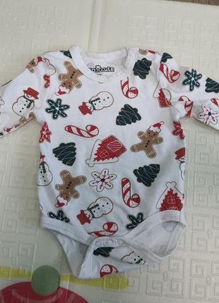 Новогодний рождественский боди so cute 56-62