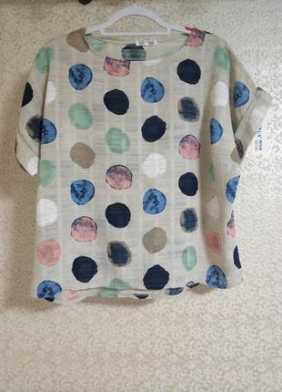 Стильная блузка блуза футболка принт italy moda 100% коттон, р.6 s