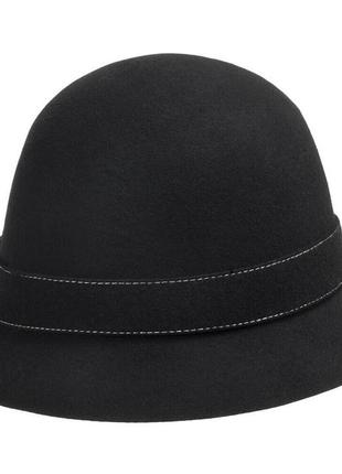 Фетровий капелюх чорний вовняний капелюх клош avant premiere чёрная фетровая шляпа котелок