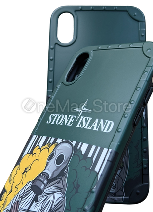 Чехол stone island для iphone xs (зеленый/green)3 фото