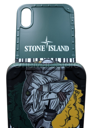 Чехол stone island для iphone xs (зеленый/green)4 фото