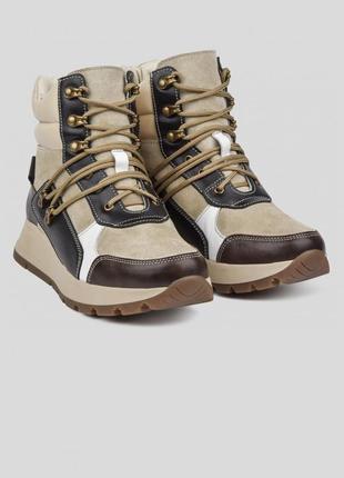 Кросівки зима жіночі високі на хутрі кольорові шкіра замша натуральна