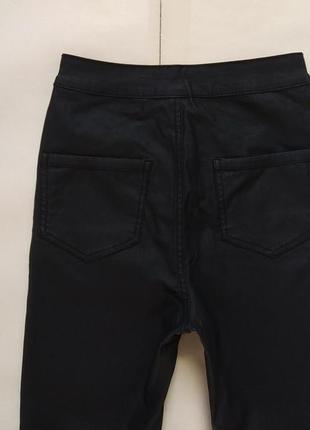 Высокие черные джинсы скинни с пропиткой под кожу missquided, 6 размер.7 фото