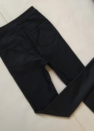 Высокие черные джинсы скинни с пропиткой под кожу missquided, 6 размер.8 фото