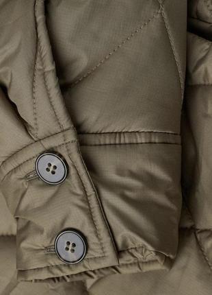 Стьобане довге пальто пуховик хакі на синтепоні від h&m5 фото