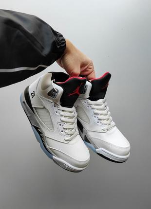 Nike air jordan 5 retro white fur5 фото