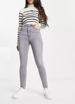 Стрейтчевые джинсы скини высокая посадка denim co большой размер1 фото