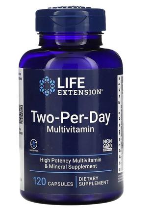 Мультивітаміни two-per-day 120 капсул life extension