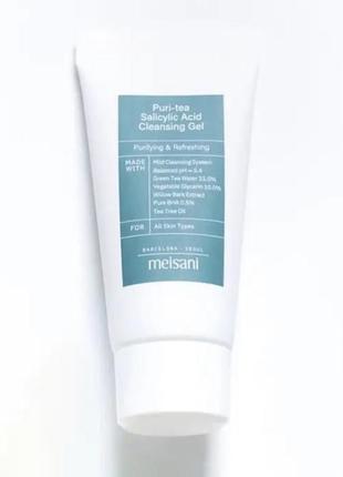 Гель для умывания с салициловой кислотой meisani puri-tea salicylic acid cleansing gel 30 мл