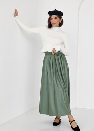 Спідниця фасону напівсонце з еко шкіри