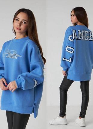 Утепленный свитшот на флисе лос анжелес для девочки