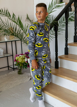 Теплая махровая пижама космос бэтмен марвел, плюшевая пижама велсофт подростковая с бэтменом, космическая со звездами8 фото