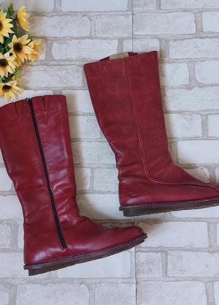 Чоботи шкіряні червоні жіночі dr. martens