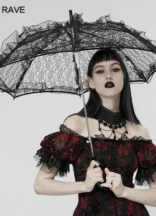 Неформальный готический вампирский кружевной гипюровый зонт punk rave2 фото