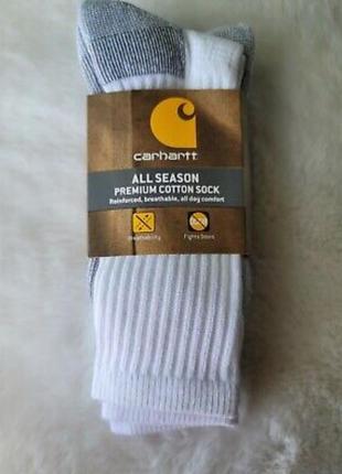 Носки белые мужские carhartt all season cotton crew work socks (3-pack)3 фото