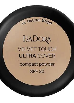 Пудра для лица isadora velvet touch ultra cover compact powder 65 - neutral beige1 фото