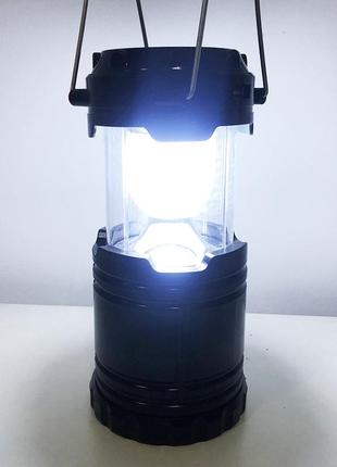 Туристичний ліхтар-лампа на сонячній батареї з павербанком camping mh-5800t (6+1 led). колір: чорний9 фото