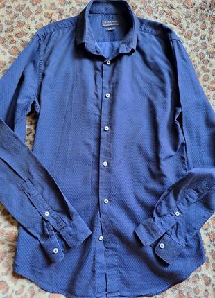 (1162) отличная рубашка zara men slim fit/размер евро s3 фото