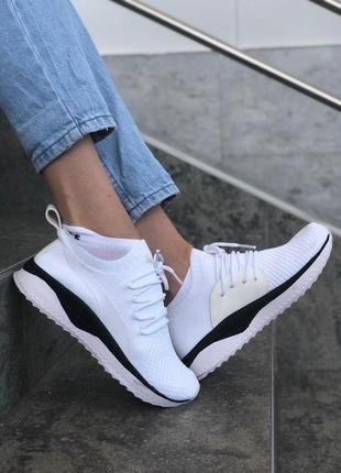 Puma white, женские стильные белые кроссовки пума