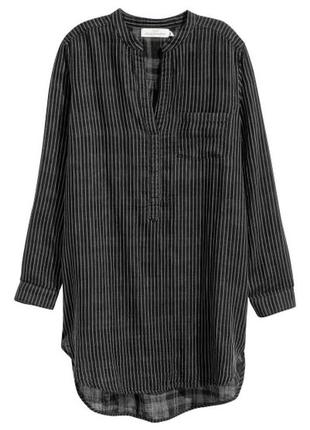 Черная в полоску рубашка / туника от h&amp;m3 фото