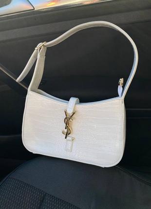 Женская сумка yves saint laurent hobo white croco