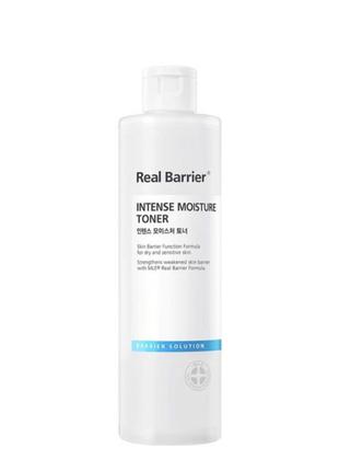 Тонер для інтенсивного зволоження шкіри обличчя real barrier intense moisture toner, 300 мл