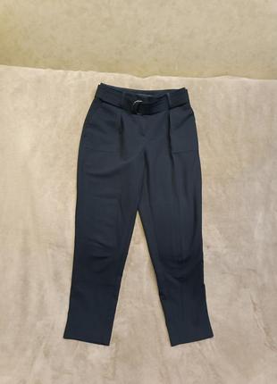 Черные брюки брюки с поясом2 фото