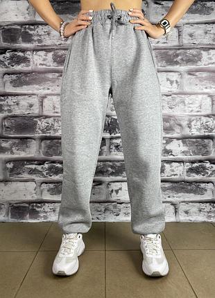 Теплі сірі штани з флісом