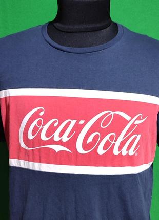 Мужская синяя футболка f&f coca cola, размер xl2 фото