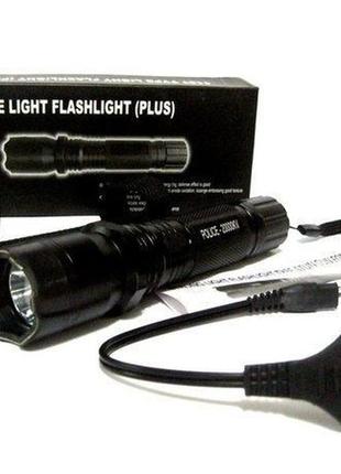 Світлодіодний ліхтарик з відлякувачем police bl-1101 зу 220в + чохол, ліхтар ручний тактичний.2 фото