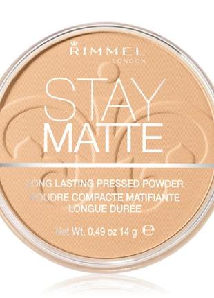 Пудра для лица rimmel stay matte long lasting powder 006 - warm beige1 фото