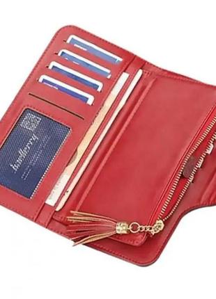 Клатч портмоне кошелек baellerry n2341, женский эксклюзивный кошелек, небольшой кошелек. цвет: красный5 фото