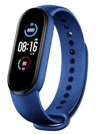 Фитнес браслет smart watch m5 band classic black смарт часы-трекер. цвет: синий4 фото