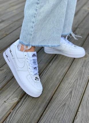 Кроссовки nike air force 1 low double air «white black’5 фото