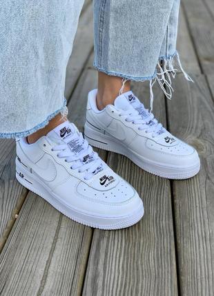 Кроссовки nike air force 1 low double air «white black’4 фото