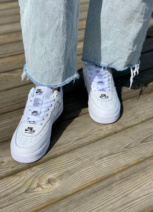 Кроссовки nike air force 1 low double air «white black’7 фото