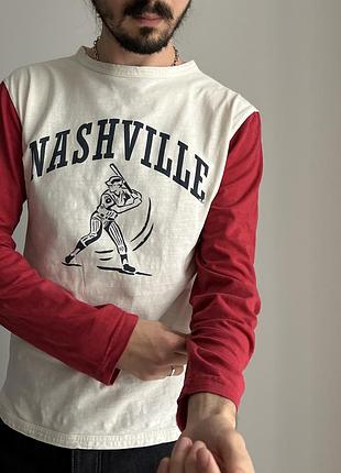 Hm nashville longsleeve лонг кофта реглан свитшот оригинал новый интересный контрастный стильный