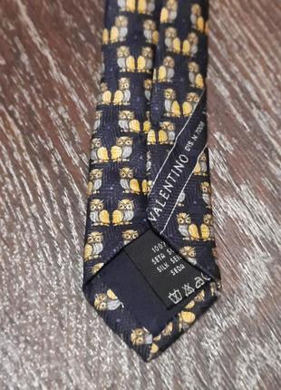 Брендовый 100% шелк оригинальный галстук от valentino made in italy унисекс совушки
