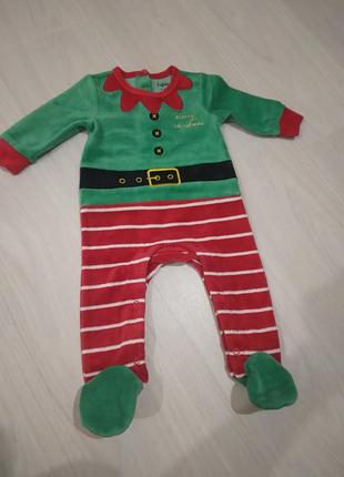 Новорічний ромпер/чоловічок  ельфік festive fan 3-6 м