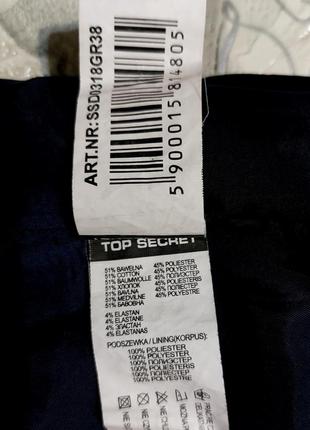 Классическая офисная темно-синяя юбка с карманами5 фото