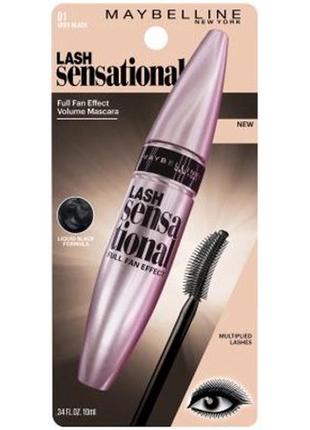 Американська туш lash sensational від maybelline new york1 фото